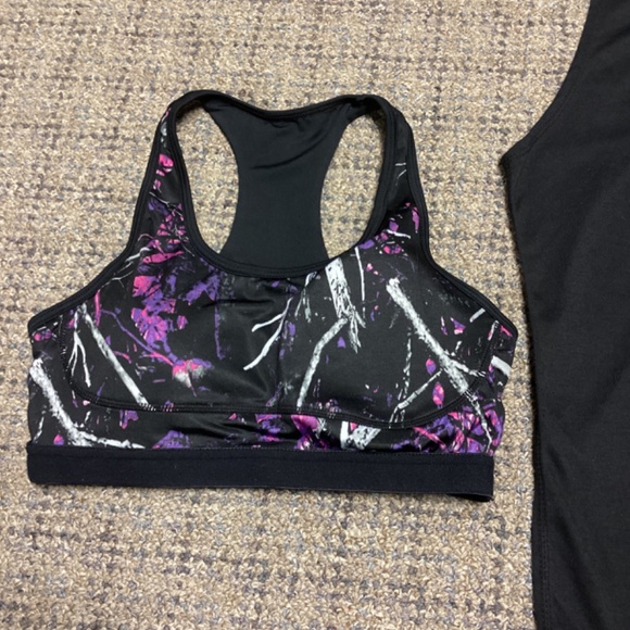 Moon Shine Muddy Girl Camo Black Pink Purple Sports Bra Shorts Tank Top * S/M - Picture 2 of 16